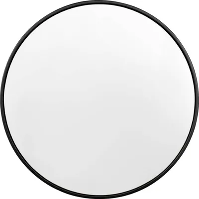 Produktbild von WOLTU Spiegel rund, moderner Wandspiegel Hängespiegel, aus Glas Metall MDF : Schwarz 70x70cm Farbe: Schwarz Size: 70x70cm