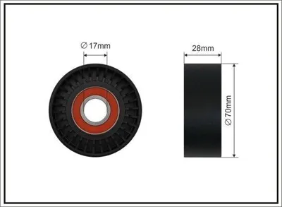 Produktbild von CAFFARO 500027 Spannrolle Keilrippenriemen 70mm passend für MERCEDES-BENZ E-Klasse Limousine (W211) M-Klasse (W163) G-Klasse SUV (W463)