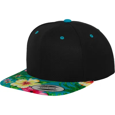 Immagine prodotto di FLEXFIT 6089HW | Cappello / Berretto / Cappello hawaiano - Colore: Nero/Aqua (hawaiano) - Taglia: Unica