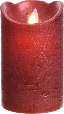 Image de Bougie Led Rouge Métallisée Lumière Led Chaude, Finition Métallisée Rouge élégante. - Lumineo