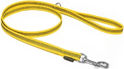 Produktbild von Mystique® Gummierte Leine 12mm mit Handschlaufe Standard Karabiner gelb 1,2m