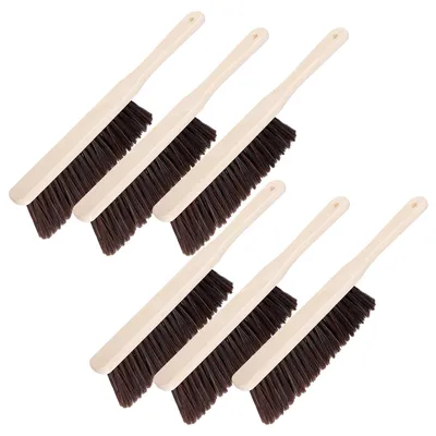 Handbesen-Set 6er, Holzgriff, 36 x 6,8 cm, grau