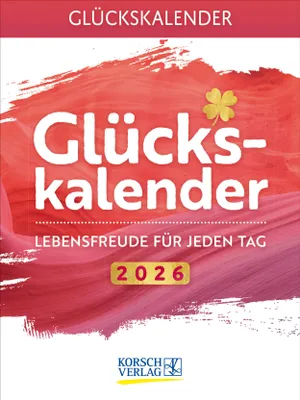 A marketing image for a calendar with a red and pink abstract background, featuring the title and year.