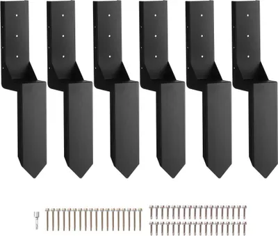 Obrázok produktu pre Sada na opravu kotiev na plotové stĺpiky - balenie 6 ks - vnútorný priemer 8,9 x 8,9 cm - oceľový podporný stĺpik - kotviaci zemný hrot