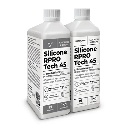 Obrázok produktu pre Silikónová guma R PRO TECH 45 - mäkký, priehľadný, 1:1, žiaruvzdorný silikón na výrobu foriem a živicových foriem (2 kg)
