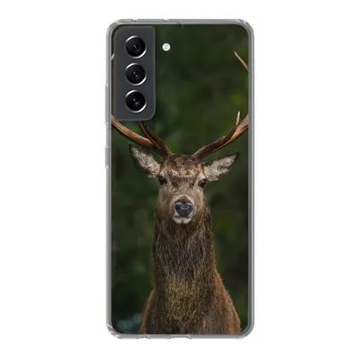 Produktbild von MuchoWow® Handyhülle Schutzhülle Hülle für Samsung Galaxy S21 FE Hirsch - Geweih - Natur Silikon Softcase Handy Hülle - Mobiltelefonhülle