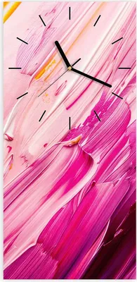 Produktbild von Wanduhr aus Glas mit Motiv Pinselstriche- 30 x 60 cm - inkl. Aufhängesystem