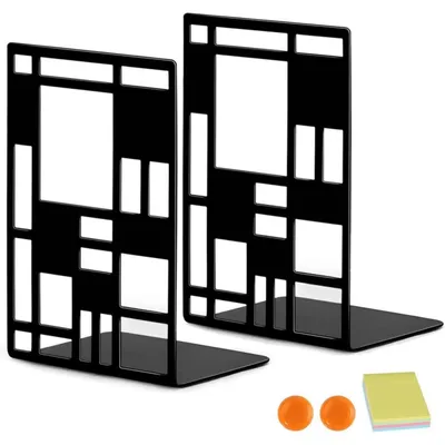 Produktbild von Buchstützen Metall 1 Paar Schwarz 9x12x17.5cm