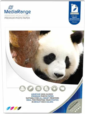 Image de MediaRange papier photo adhésif haute brillance 210x297mm 115g 50 feuilles