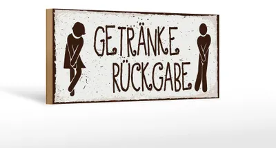 Produktbild von Holzschild Spruch 27x10cm Getränke Rückgabe