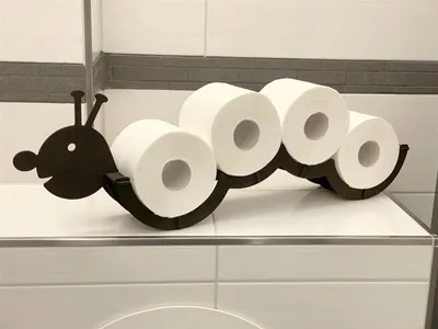 Produktbild von DanDiBo Toilettenpapierhalter Holz Schwarz Raupe Klopapierhalter Wand WC Rollenhalter Ersatzrollenhalter