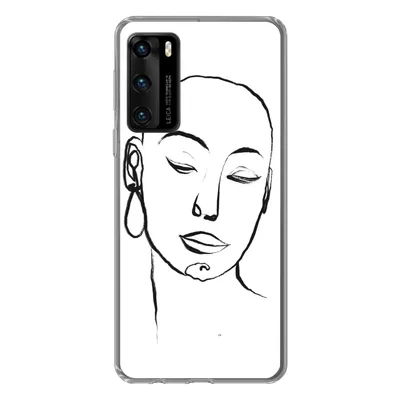 Produktbild von MuchoWow® Handyhülle Schutzhülle Hülle für Huawei P40 Frau - Gesicht - Porträt Silikon Softcase Handy Hülle - Handytasche
