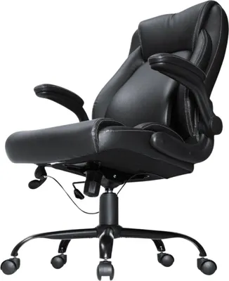 Immagine prodotto di Sedia da ufficio - Sedia direzionale - Finto cuoio - Regolabile in altezza - Ergonomica - Nero - Portata fino a 150 kg