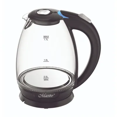 Zdjęcie produktu dla Feel Maestro MR057, 1,7 l, 2200 W, Czarny, Przezroczysty, Szkło, Wskaźnik poziomu wody, Zabezpieczenie przed przegrzaniem