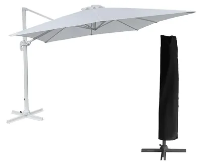 Produktbild von Freistehender Sonnenschirm MOLOKAI rechteckig 3x4m weiß + Hülle