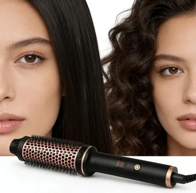 Produktbild von MODFU 3-in-1 Heißluftbürste & Glättbürste für Damen, Keramik-Rundbürste, Verstellbare Temperatur 120–210°C, Ergonomisch & Reisegeeignet, Haarschonend