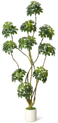 Immagine prodotto di Pianta artificiale Schefflera - Pianta decorativa - Pianta finta - Albero artificiale da interno - Albero artificiale da esterno - Altezza: 213 cm