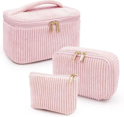 Image de Sac de voyage en tissu de coton doux à motifs floraux, grande trousse de toilette