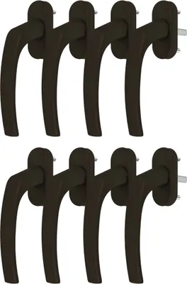 Produktbild von 8 x Alu Fenstergriff in Braun RAL 8019 - Stiftlänge 30mm