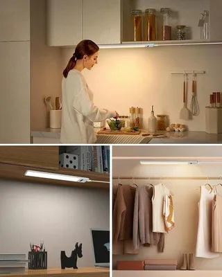 Zdjęcie produktu dla Oświetlenie podszafkowe LED - Białe - 61 cm - Listwa świetlna z możliwością regulacji jasności i czujnikiem ruchu - Do oświetlenia kuchni