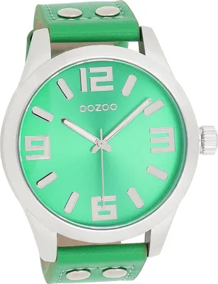 Produktbild von Oozoo Leder Damen Uhr Analog Quarzuhr Armband grün Timepieces D2UOC1077A