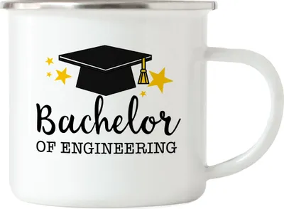 Produktbild von Bachelor of Engineering Emaille Tasse Blau Abschluss Geschenk Studium Absolvent Bachelorabschluss Uni