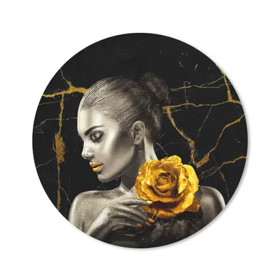 Produktbild von MuchoWow® Mauspad Mousepad Frauen - Rosen - Gold - Marmor 50x50 cm - Mousepads - Maus Mat - Pad - Mausunterlage - Vinyl