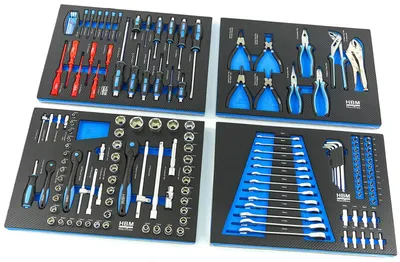 Immagine prodotto di Set di 4 pezzi di inserti per cassetti - 154 pezzi, versione blu