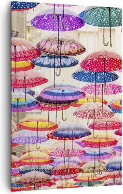 Produktbild von Bild auf Leinwand - Leinwandbild - Einteilig - Regenschirme City Dekoration Himmel - 80x120cm - Wand Bild - Wandbilder - Leinwanddruck - Wanddekoration - Leinwand bilder - Wandbild - PA80x120-3145