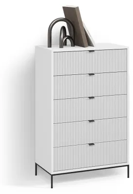 Immagine prodotto di Cassettiera Livinity Aterno Bianco 76 x 120 cm con 5 cassetti, Model 58946