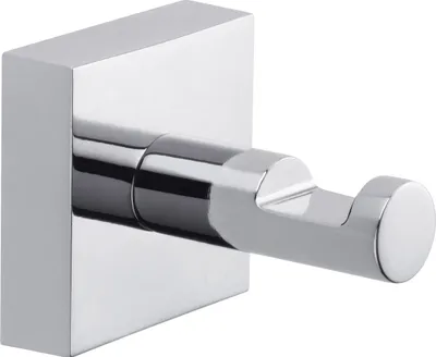 Produktbild von tesa Handtuchhaken EKKRO, verchromt, inkl. Klebelösung hochglanzverchromter Edelstahl, rostfrei, eckige Wandplatte, - 1 Stück (40235-00000-00)