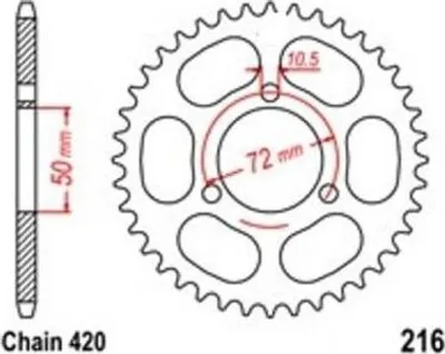 Produktbild von Kettenrad 45Z Teilung 420 für HONDA NSR 50 87-95 / NSR 75 N 92-99 Rear sprocket