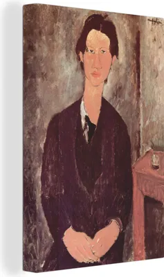Produktbild von OneMillionCanvasses® - Leinwandbilder - 90x140 cm, Chaim Soutine - Gemälde von Amedeo Modigliani, Wandbilder Kunstdruck Wanddekoration - Wandschmucke - Schlafzimmer