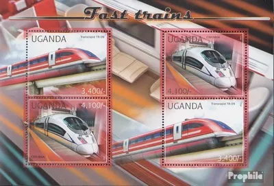 Produktbild von Briefmarken Uganda 2012 Mi 2886-2889 Kleinbogen (kompl.Ausg.) postfrisch Hochgeschwindigkeitszüge