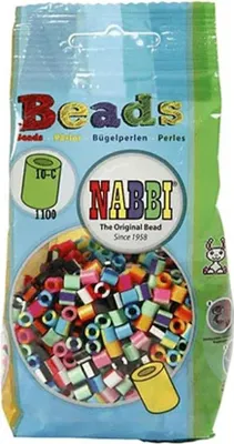 Produktbild von Nabbi® Bügelperlen Ø 5mm, 1.100 Stk., Streifen Mix