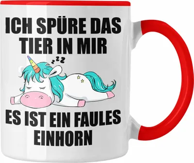 Produktbild von Trendation - Lustige Einhorn Sprüche Tasse Mitarbeiter Geschenk Arbeitskollege Kollegin Abschiedsgeschenk (Rot)