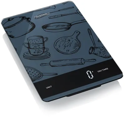 Produktbild von Arendo Küchenwaage digital bis 5 kg, 1 g Genauigkeit, Lebensmittelwaage, Hochglanz Glasoberfläche, LCD Display, Automatische Abschaltung, Tara-Funktion