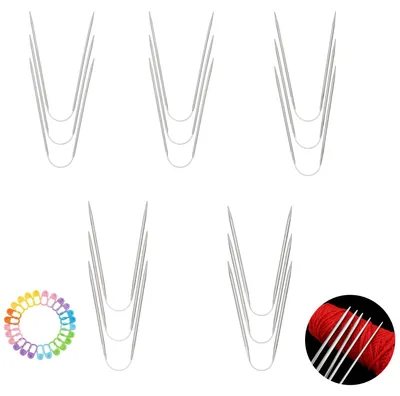 Rundstricknadeln Set 15-tlg., 23 cm, Edelstahl, 2-4 mm