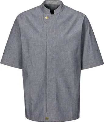 Produktbild von Kochjacke Modern, Kurzarm, Denim, Fb. navy, Gr. S : S : 100% Baumwolle 170 g/m² : navy
