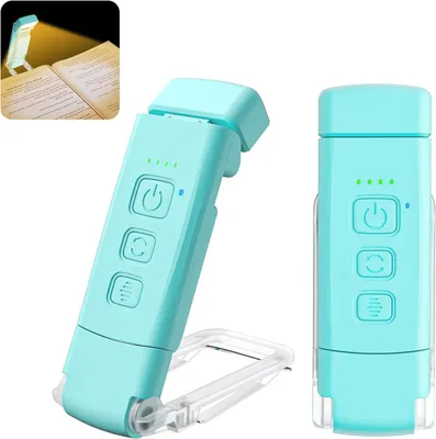 Immagine prodotto di Lampada da lettura - Lampada per libri - Ideale per leggere a letto - Ricaricabile con timer - 10,5 cm - Blu