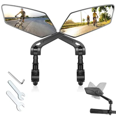 Produktbild von Fahrradspiegel 360° Klappbar Drehbar Rückspiegel 1 Paar Echtglas 22-24mm