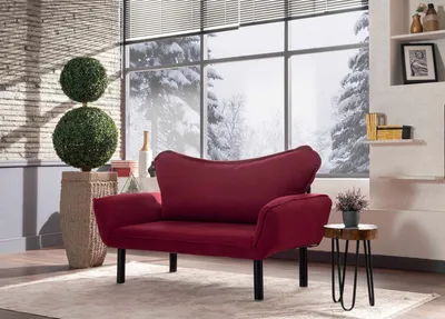 Produktbild von Hanah Home, Chatto - Maroon, rozkładana sofa 2-osobowa, kasztanowy brąz, bawełna, 150 x 75 x 70 x cm