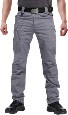 Produktbild von Herren Cargo-Hose Taktische Militär-Arbeitsfreizeit Hose Bequem Grau W32 L30