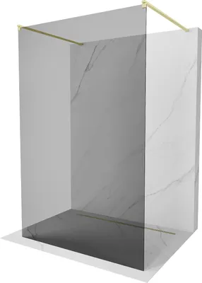 Image de Mexen Kioto paroi de douche 100 x 200 cm, graphite 8 mm, or brossé - 800-100-002-55-40