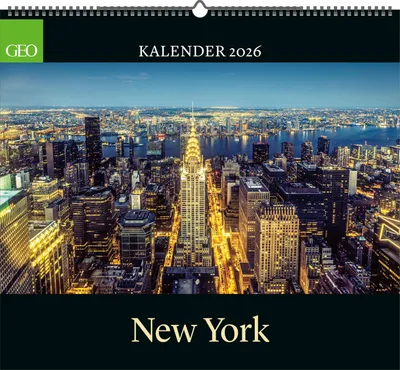Produktbild von GEO - New York 2026 - Wandkalender 50x45 cm, Poster-Kalender mit Stadtfotografie, 12 Monatsblätter & Spiralbindung für New-York- und Architektur-Fans