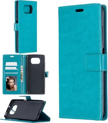 Produktbild von König Design Hülle kompatibel mit Xiaomi Poco X3 Kunstleder Handyhülle - Handy Case Blau