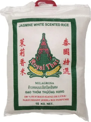 Produktbild von [ 10kg ] ROYAL THAI Langkorn Duftreis (ganz) DE LUXE / Jasmin White Scented Rice
