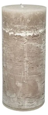Imagen del producto de Vela para exteriores "Branded", cilíndrica, diámetro 12 cm, altura 30 cm, color piedra, duración aproximada: 140 horas.