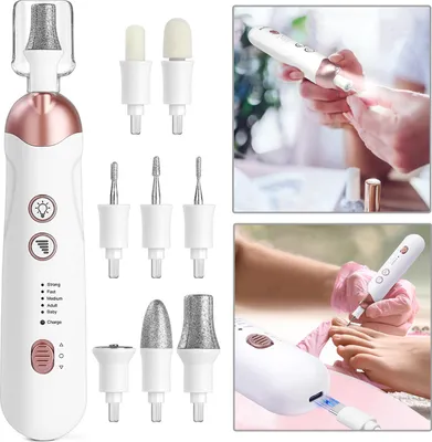 Produktbild von MODFU Maniküre Set, Elektrische Nagelfeile, Maniküre-Pediküre-Set 5 Stufen mit Staubschutz