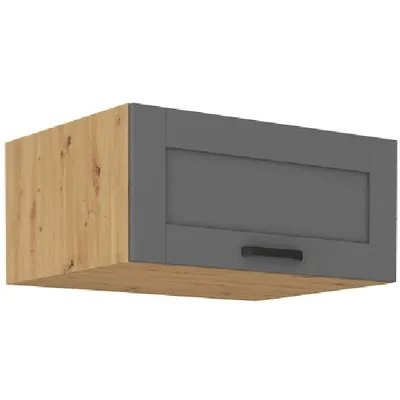 Produktbild von LAILI Tiefer Dunstabzugshaubenschrank - Breite 80 cm, Grau/Artisan Eiche